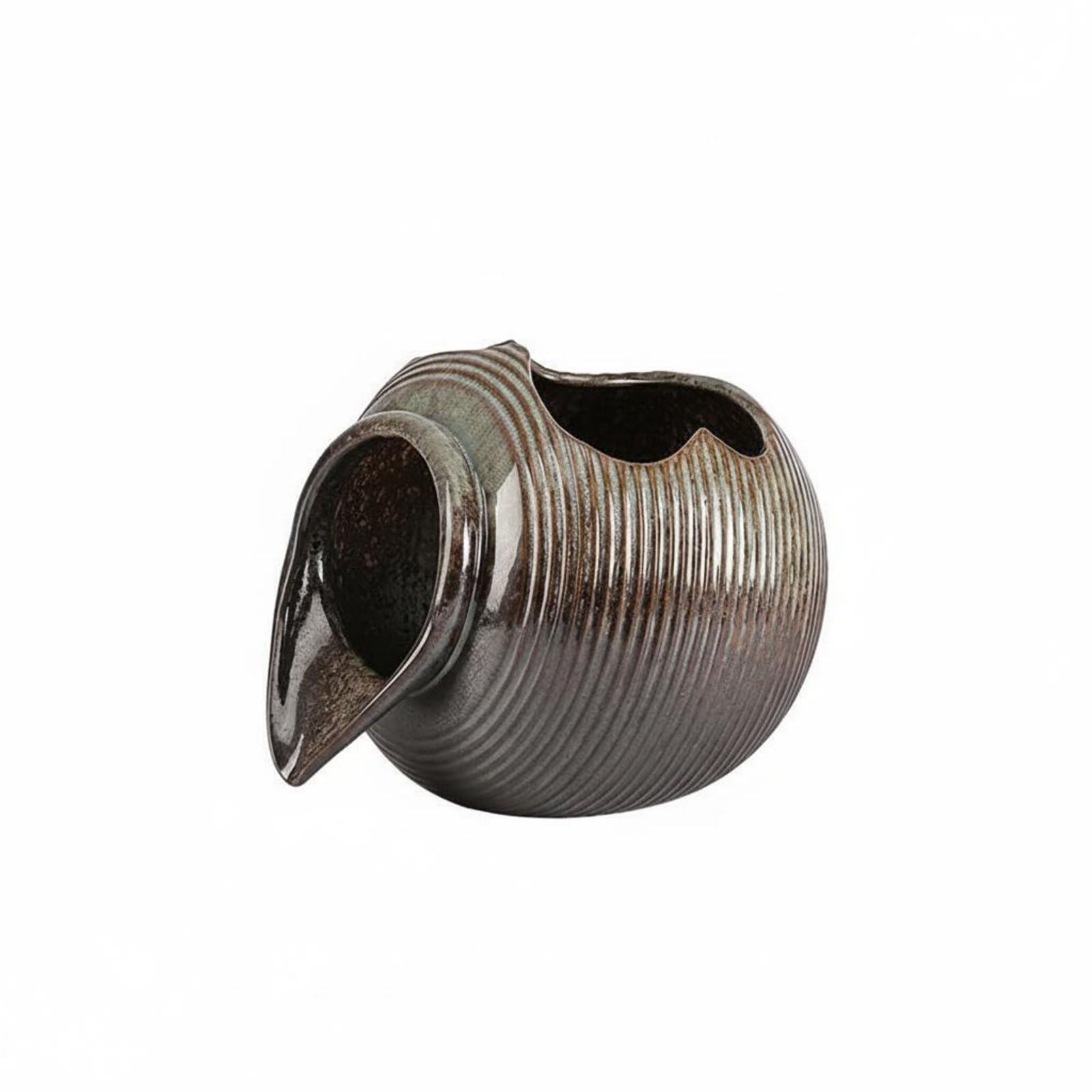 Rotating Water Pot Fountain DIY Setup Ceramic Water Fountain Balcony Friendly Ceramic Pot Spitter for Courtyard, Garden, Yao Bian, M a-image-11