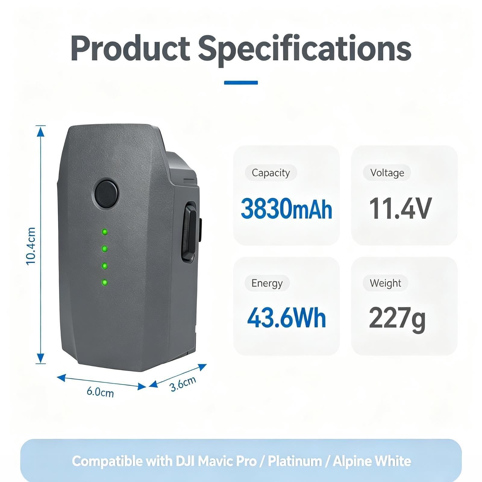 Batteria di volo intelligente UAV 3830mAh 11,4V compatibile con DJI
