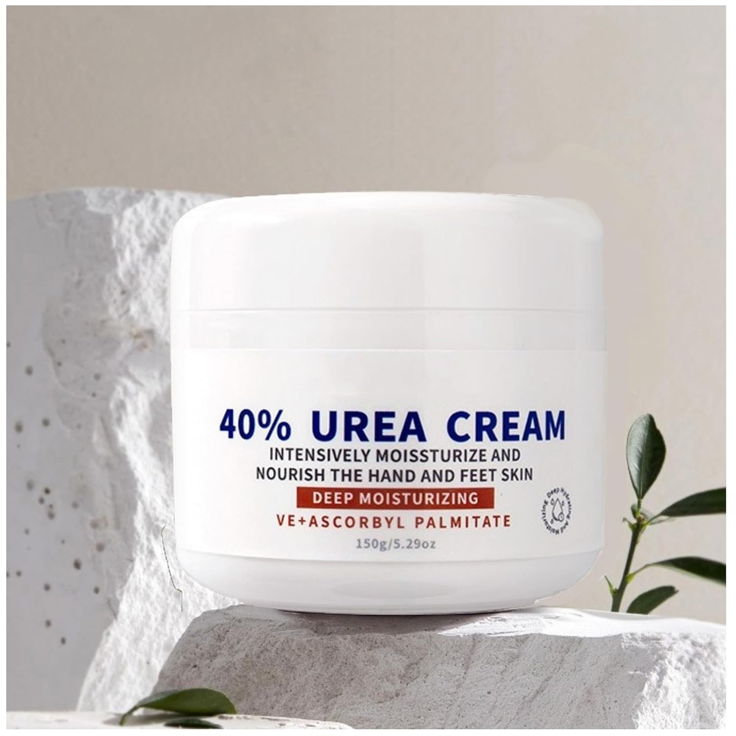 Urea Cream 40 Percent for Feet Maximum Strength, Moisturizes Foot Cream for Dry Cracked Heels and Feet Hand Knees Elbows Urea Cream for Feet Removes Calluses Dead Skin and Soften Toenails 5.29 Oz