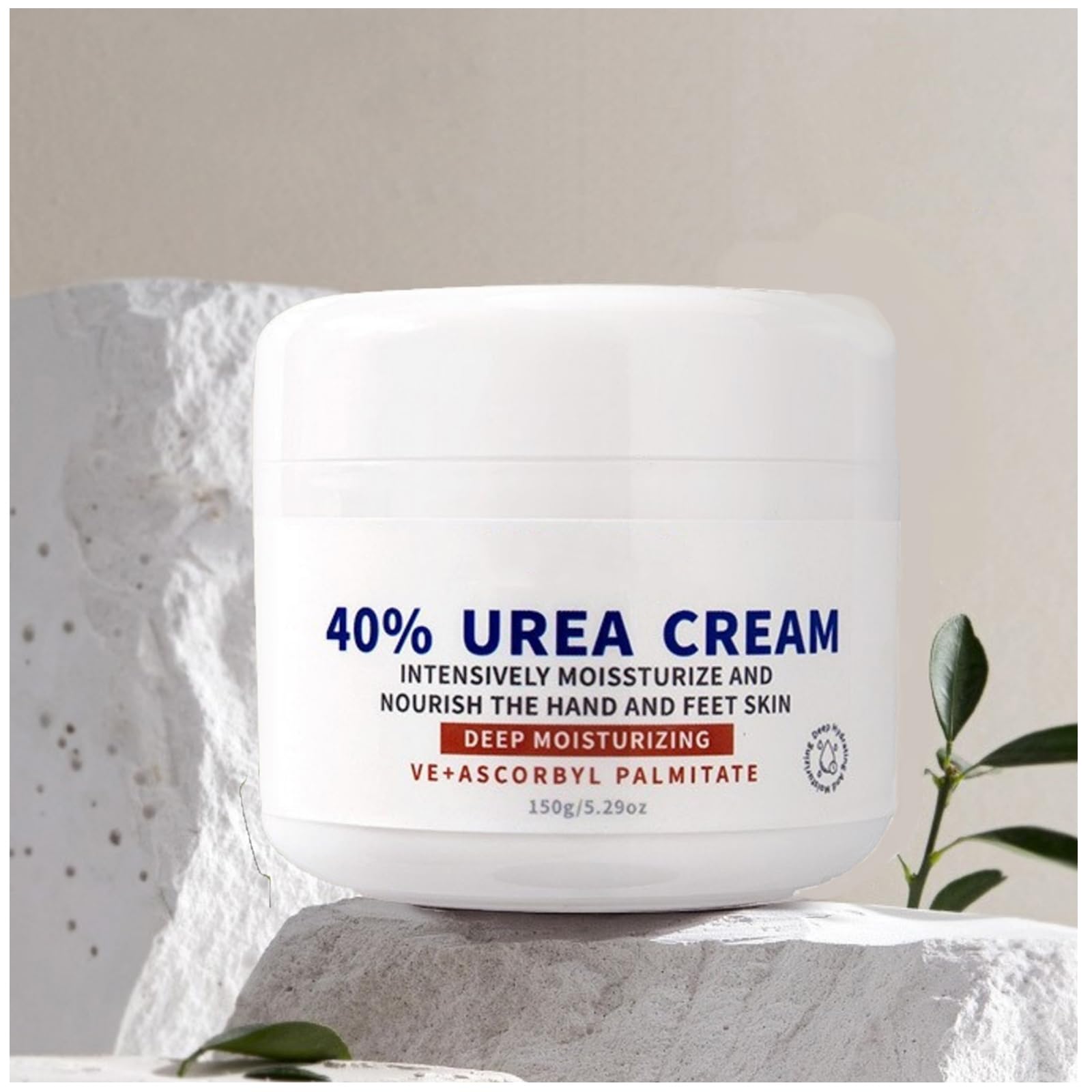 Urea Cream 40 Percent for Feet Maximum Strength, Moisturizes Foot Cream for Dry Cracked Heels and Feet Hand Knees Elbows Urea Cream for Feet Removes Calluses Dead Skin and Soften Toenails 5.29 Oz