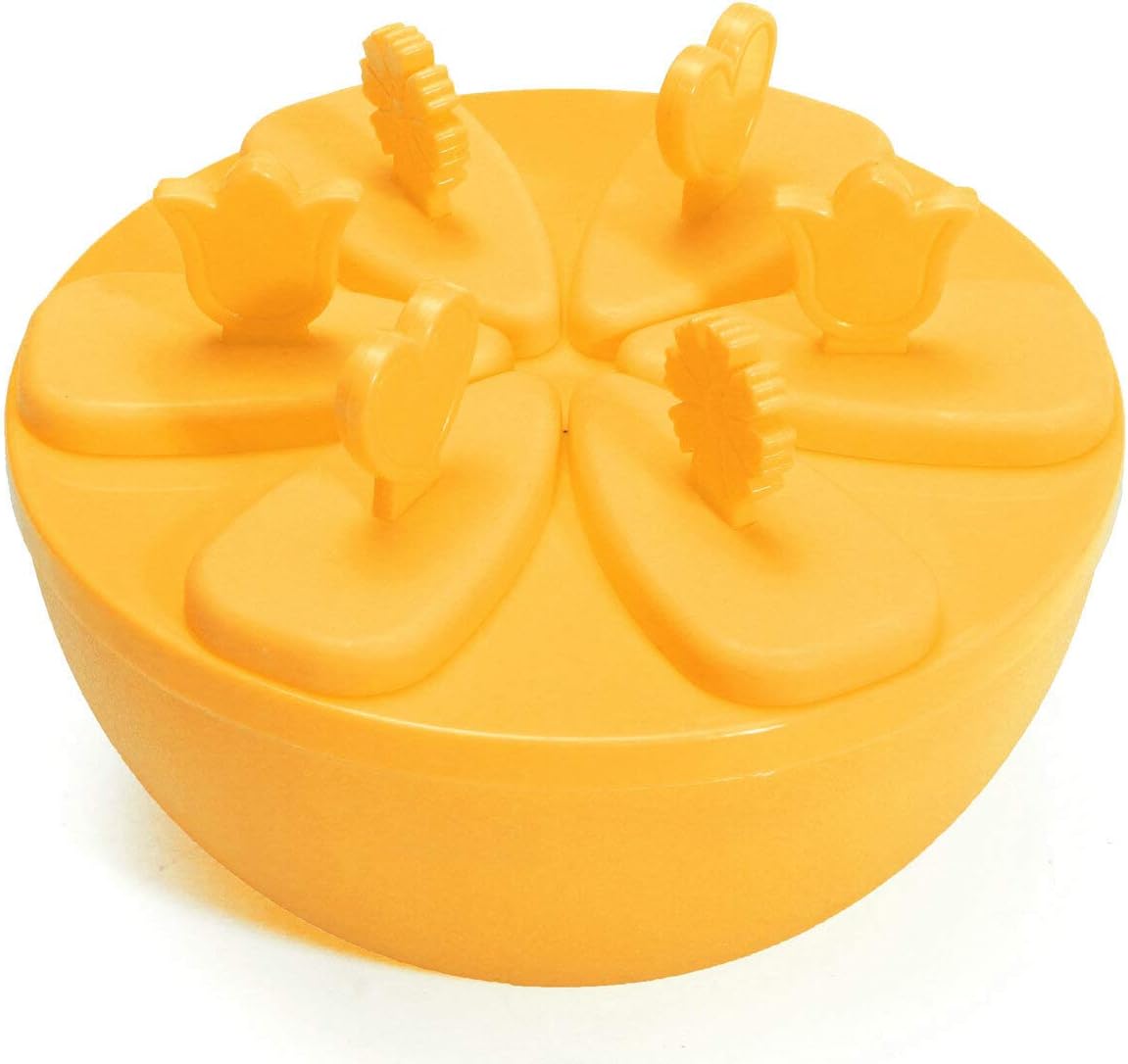 NP 6 Cell Frozen Ice-Lolly Ice Mould Freezer Cream Juice Yogurt Maker Mold (Color : Yellow)