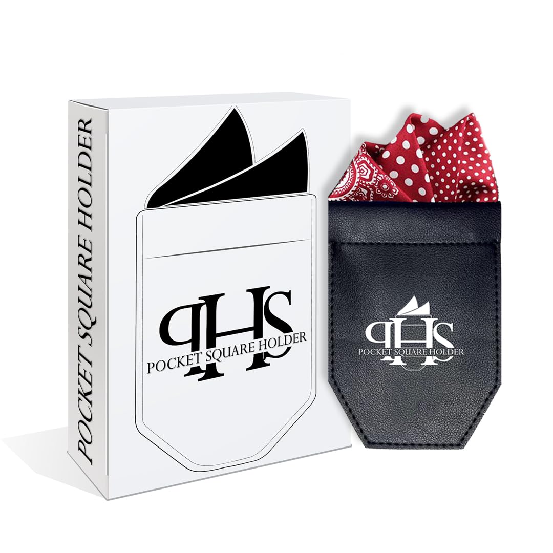 Leather Pocket Square Holder (black, Blue, cream, brown, green, matte Blue, matte brown) For man Suits/western Suits/blazer