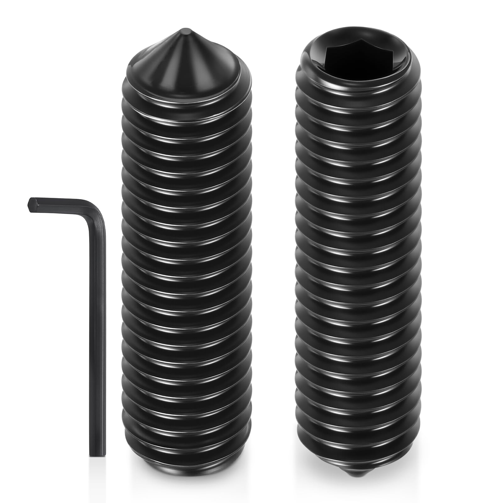 Kozelo 40Pcs Cone Point Socket Set Screws-M4-0.7x20mm Carbon Steel