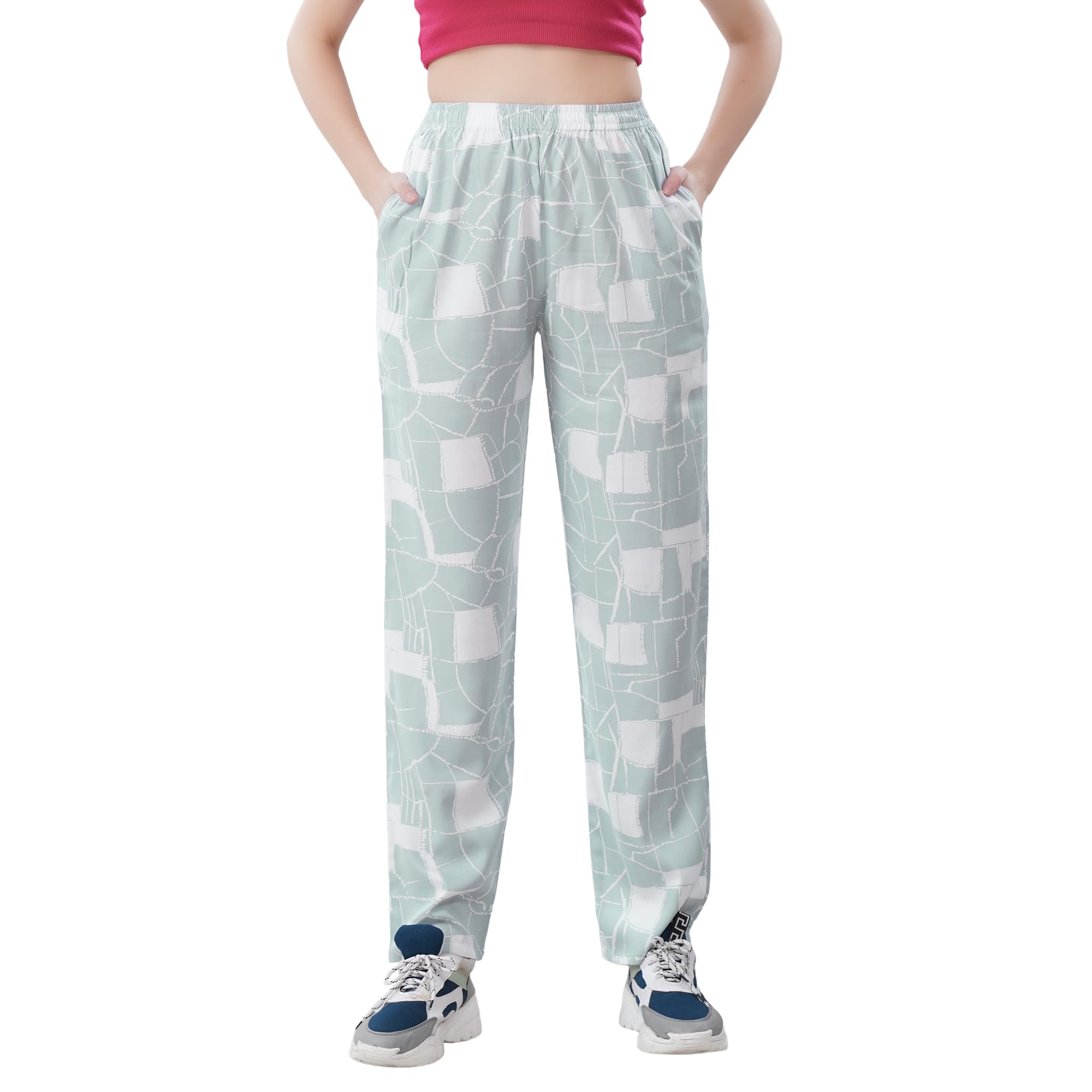 Cotton Fabric Relaxed Fit Printed Full Length Pyjama PJ-1175-image-44