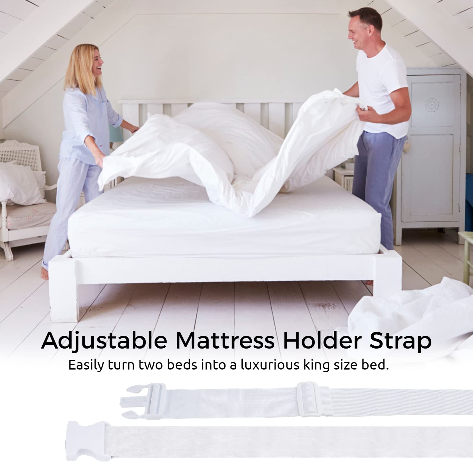NEWFUN Unisci Materassi - Riempitivo Con Nastro Antiscivolo 10m Per Letti Singoli, Adatto A Materassi 190-200 Cm