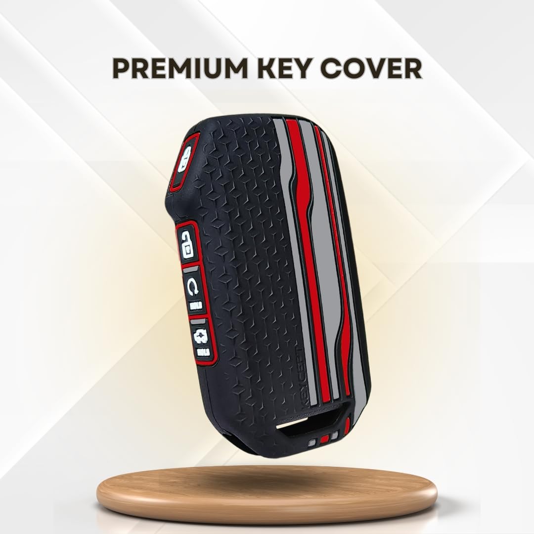 KEYCEPT Tristar Key Cover for Kia Seltos 2024, 2023 Facelift HTX | Sonet Facelift | Carens | Carens Clavis | X Line | Carens Prestige 4 Button Smart Key (Black) 3