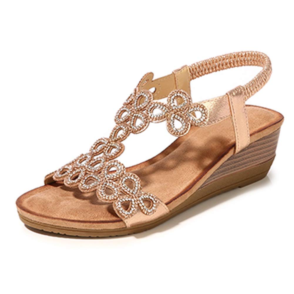 Womens Wedge Sandals Summer Comfortable Casual Bohemian Beach