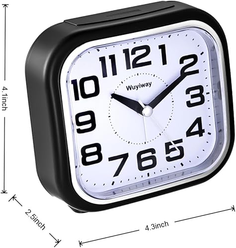 Miniatura 6 de Reloj despertador analógico de 4.3 pulgadas, funciona con pilas, números grandes legibles para personas mayores, interruptor de encendidoapagado en