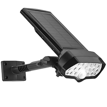 TOROTON 2in1 Motion Sensor Solar Powered Dummy Camera with Flashing Red LED, 16 LED Spotlight Solar Lights Outdoor for Garden Driveway Patio Yard Path Porch, IP65 Waterproof