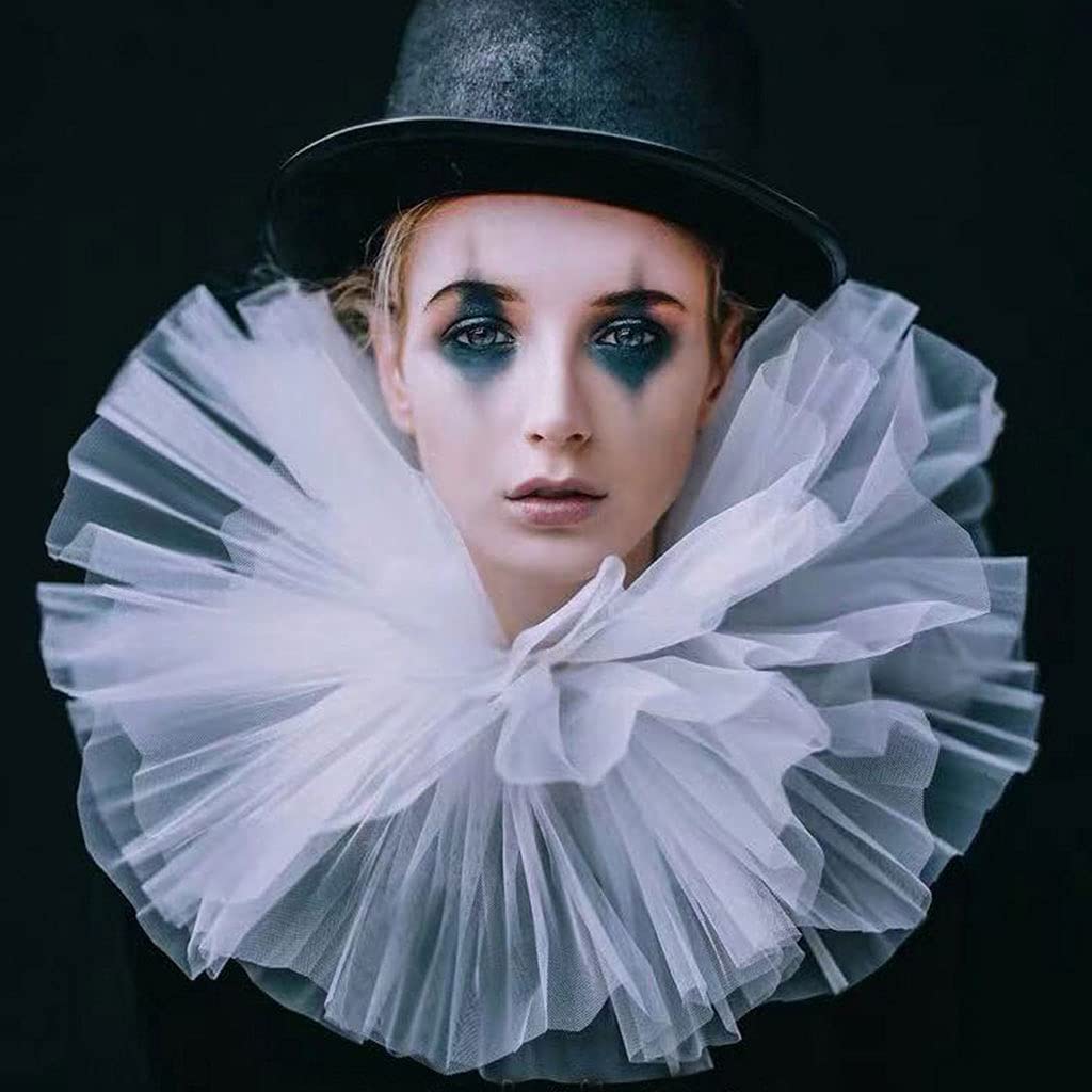 Collier Ras Du Cou Vintage à Volants - Style Renaissance - Pour Halloween, Cosplay, Soirée - Noir Ou Blanc