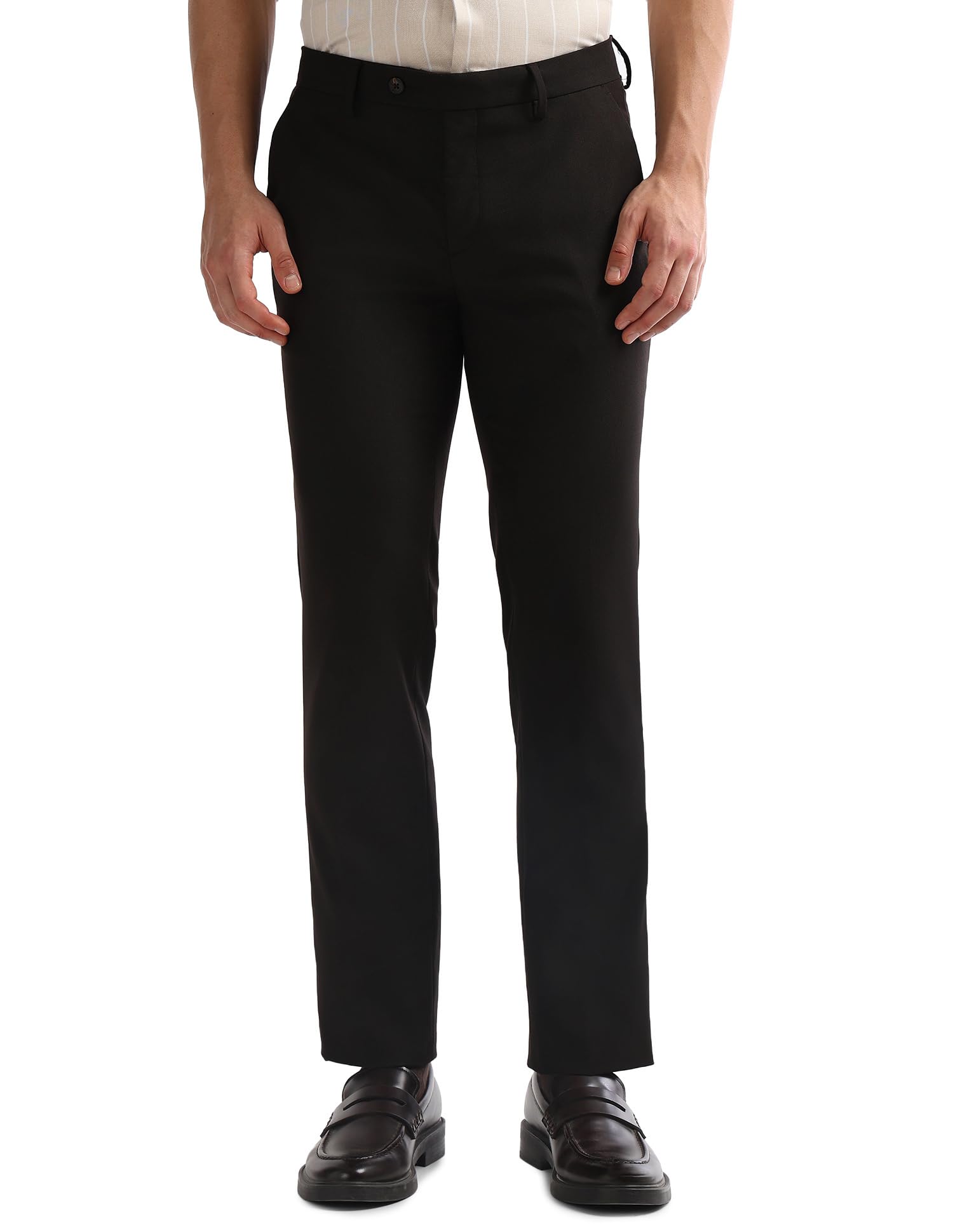 arrow Men's Textured Dobby Trousers-picture-29