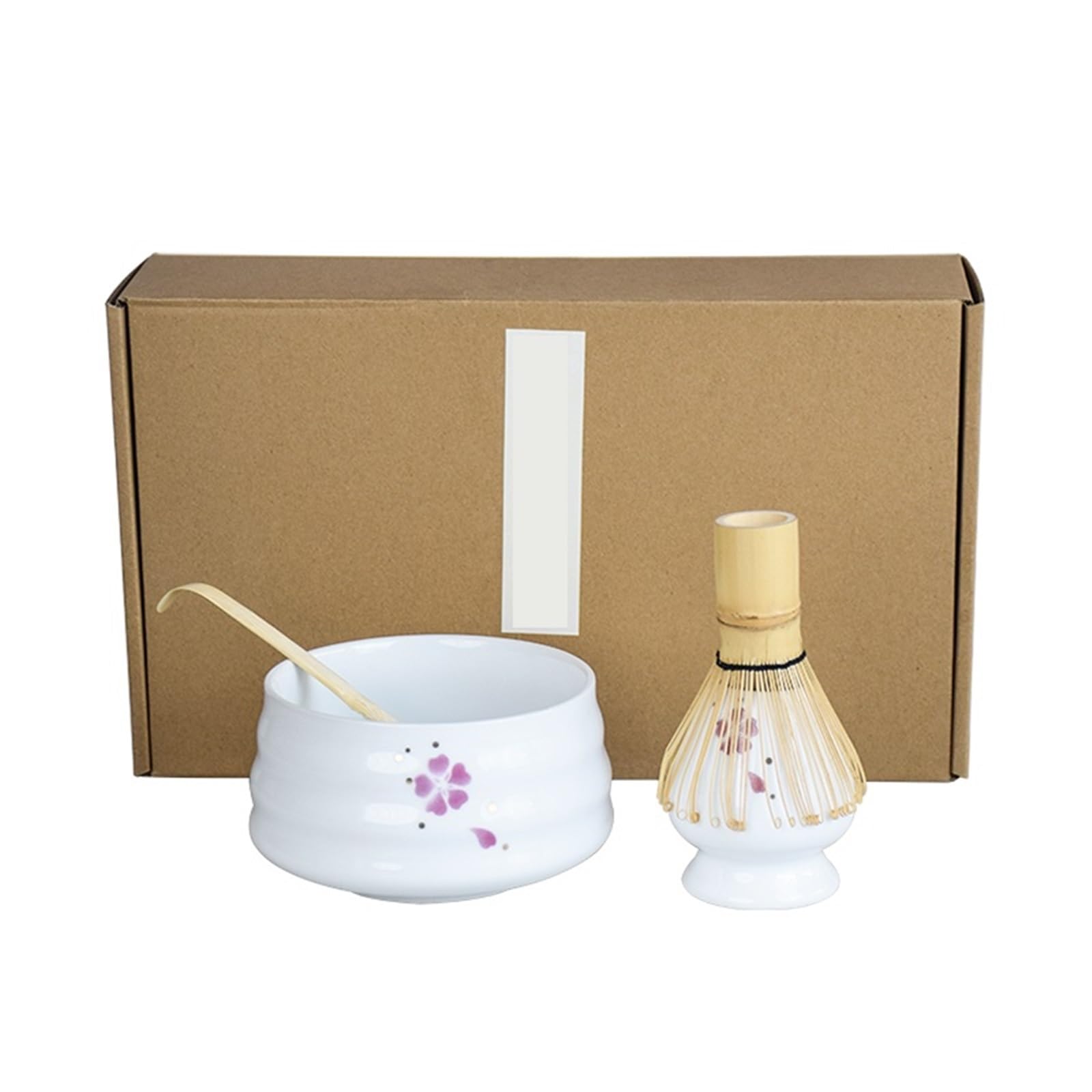 Juego De 4 Piezas Té Matcha Hecho A Mano, Fácil Limpiar, Con Soporte, Cuenco, Batidor, Cuchara, Accesorios Tradicionales For Ceremonias Te matcha kit(Tea yellow)