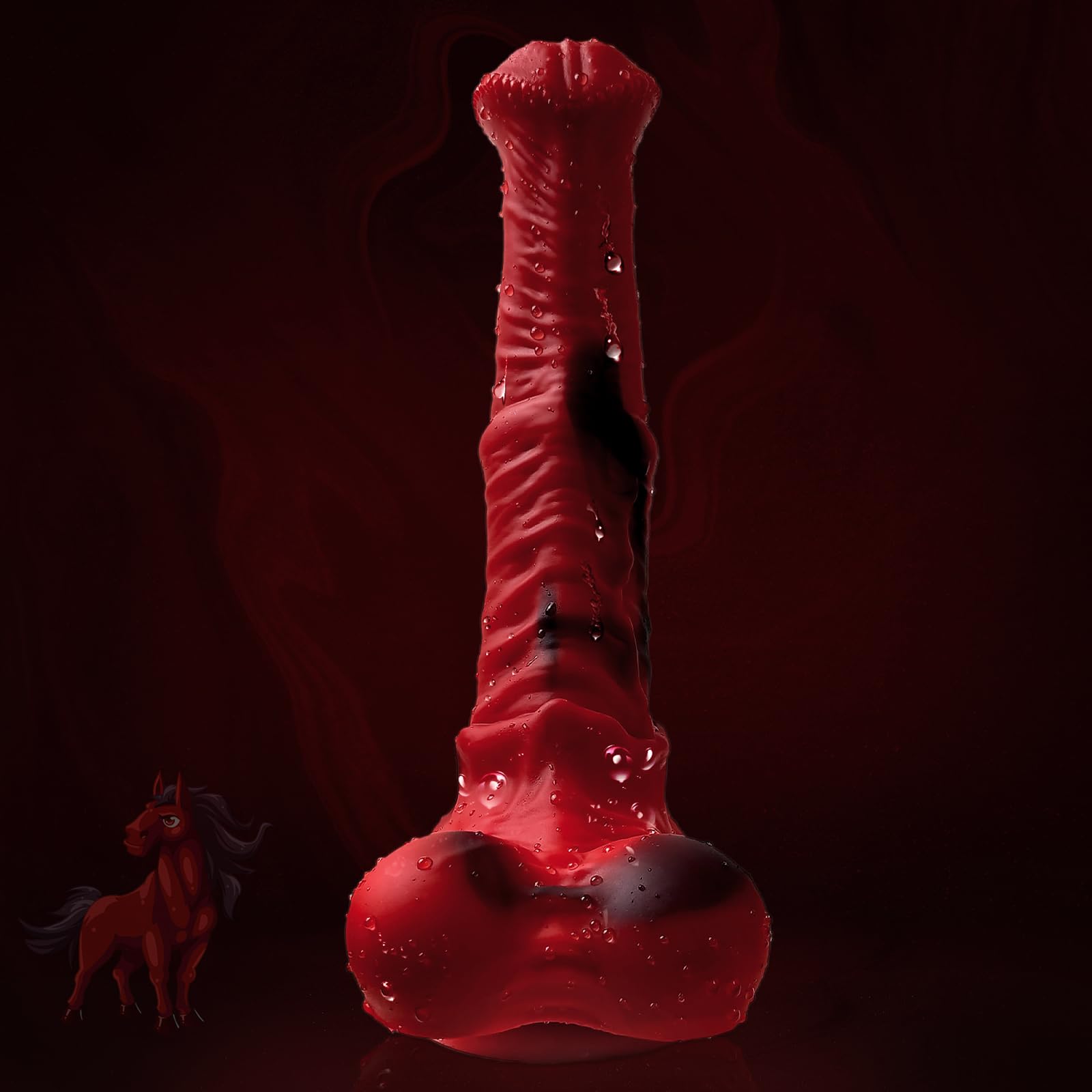Dildo anale in silicone con cavallo, dilatatore anale, grande giocattolo sessuale anale for coppie, plug anale for uomini(L)
