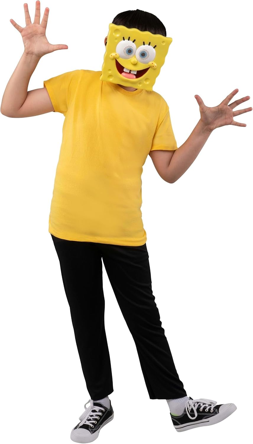 Spongebob Squarepants Kids Costume Mask with Elastic Strap and Foam Padding for Halloween and Dress Up