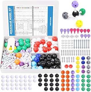 Swpeet 252 Pcs Molecular Model Kit for Inorganic & Organic Molecular Model Teacher and Student Kit  - 86 Atoms & 153 Links & 12 Orbitals & 1 Short Link Remover Tool