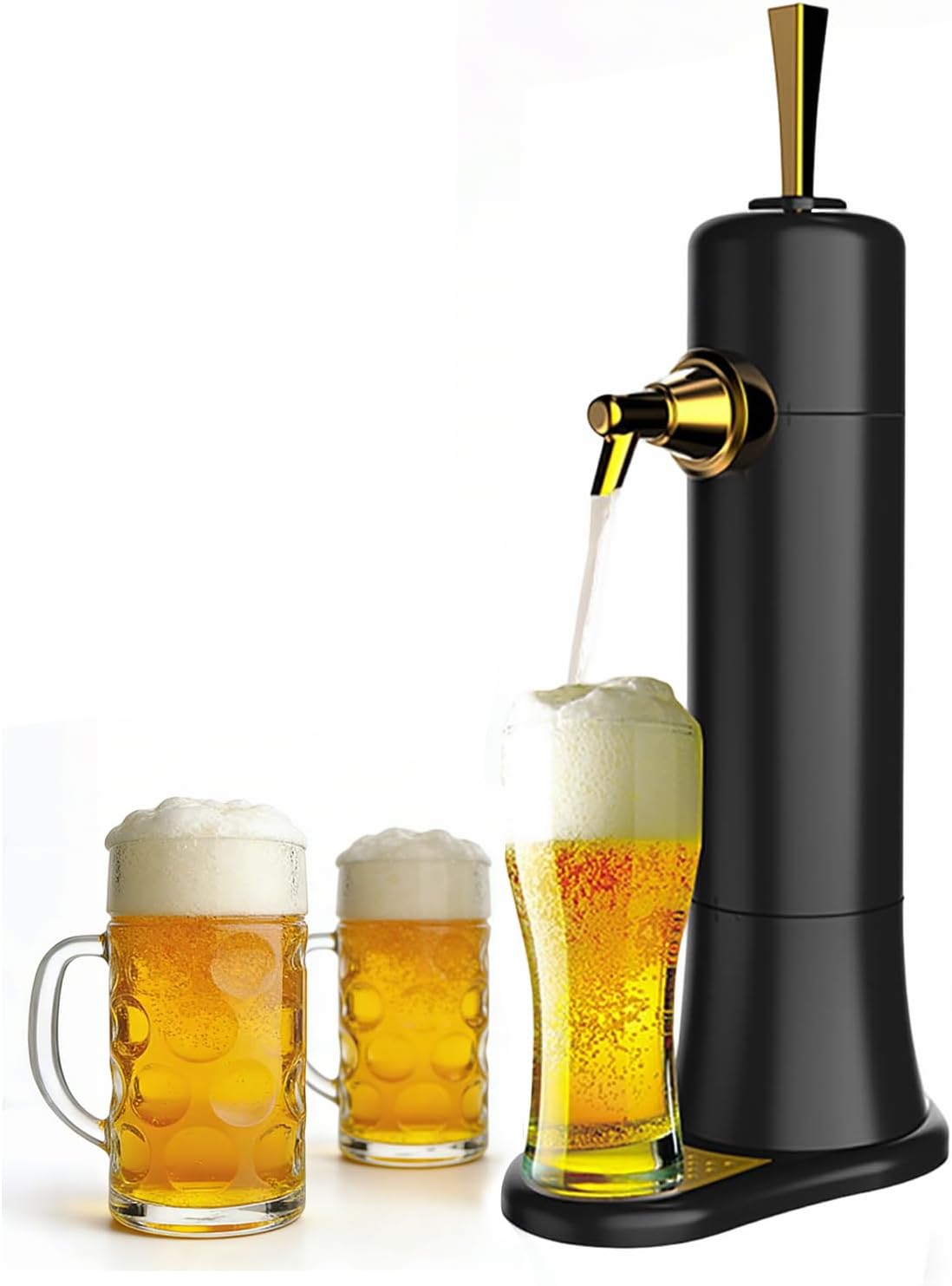 Draft Beer Dispenser,Beer Kegerator,Draft Pour and Ultra Fine Foam Covering Top,Countertop Liquor Beer Dispenser for Home Bars,Mini Kegerator Suitable for Can and Bottles,for Men,Husband