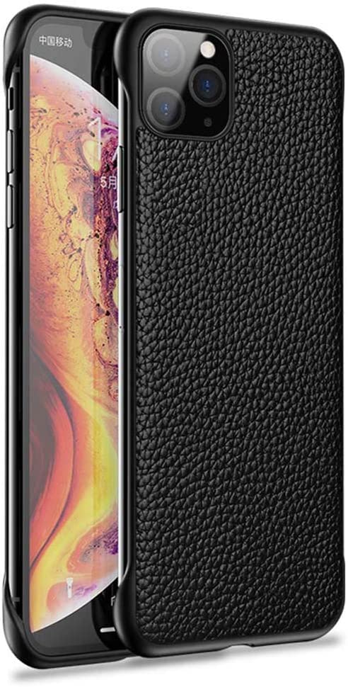 Étui iPhone 11 Pro Max en cuir fin noir idéal pour le quotidien professionnel