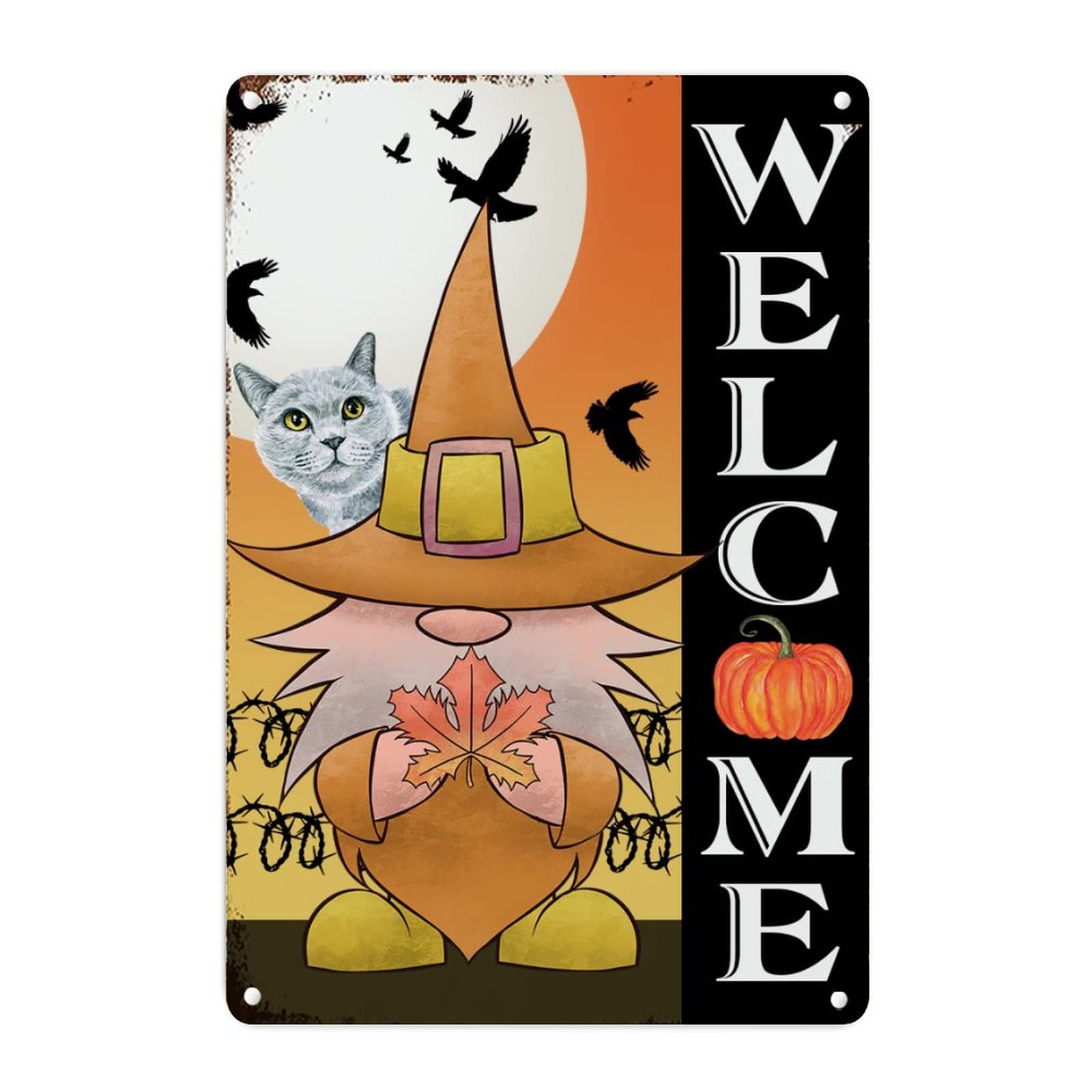 Décoration murale métal Halloween pour jardin cour et maison hantée rétro