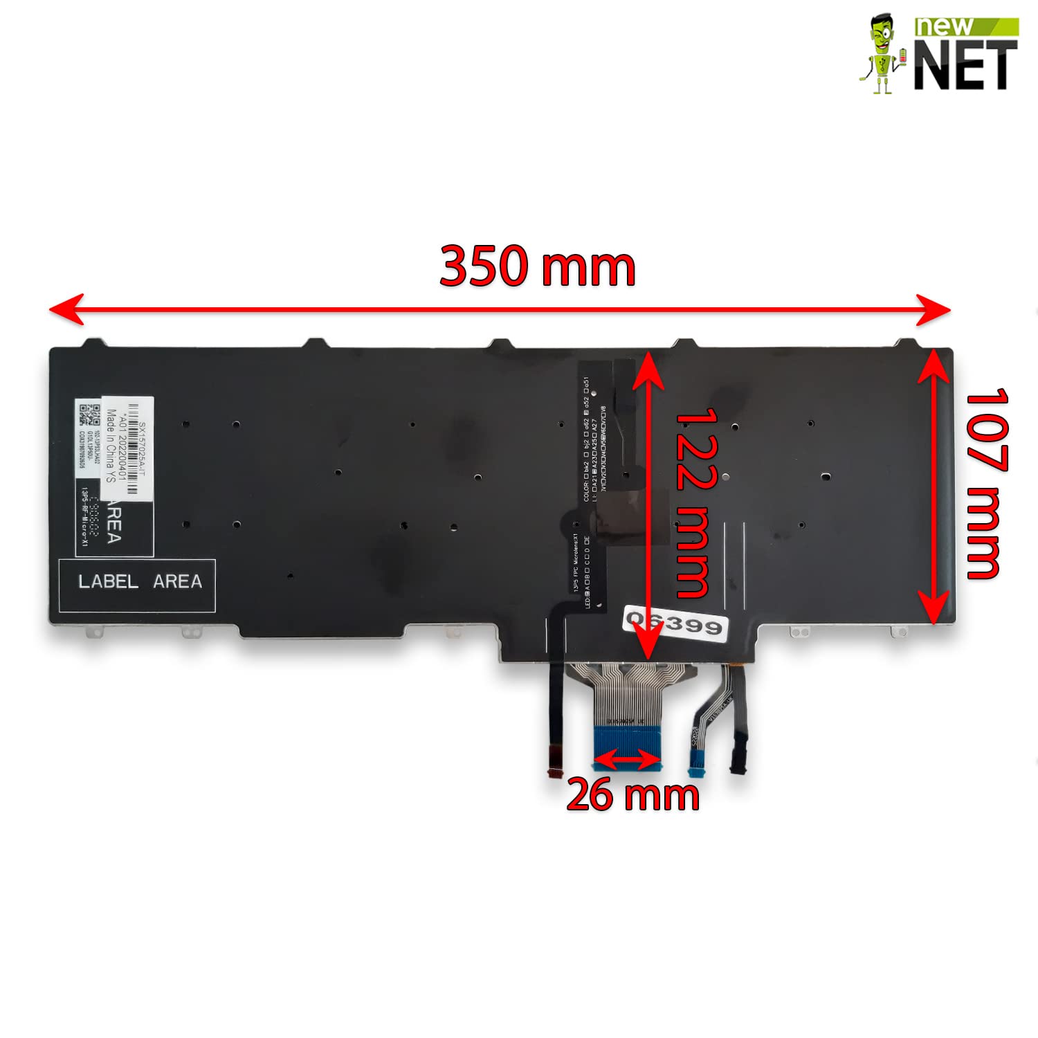 new net - Tastiera Compatibile con Notebook dell Precision 3510, 3520, 3530, 7510, 7520, 7710, 7720 [Senza Frame - Colore Tasti Nero - Trackpoint - Retroilluminata - Layout ITA]