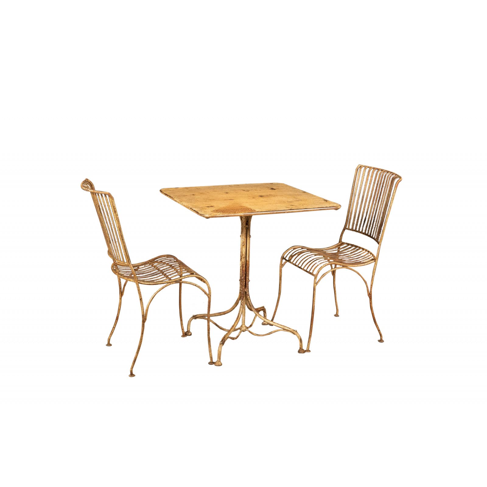 Biscottini - Tavolo da balcone e Giardino 70x70x76 cm - Tavolo da Esterno in Ferro Battuto - Tavolo da Giardino quadrato - Tavolino da balcone anticato