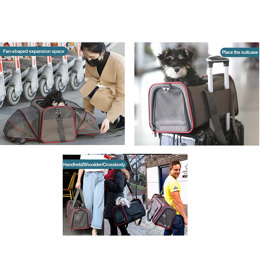 Meng Transportín Extensible para Perros, Portátiles Bolsa De Transporte, Portátil Transpirable Mochila para Mascotas, Bolsa Portadora para Viaje Aprobada por Aerolínea