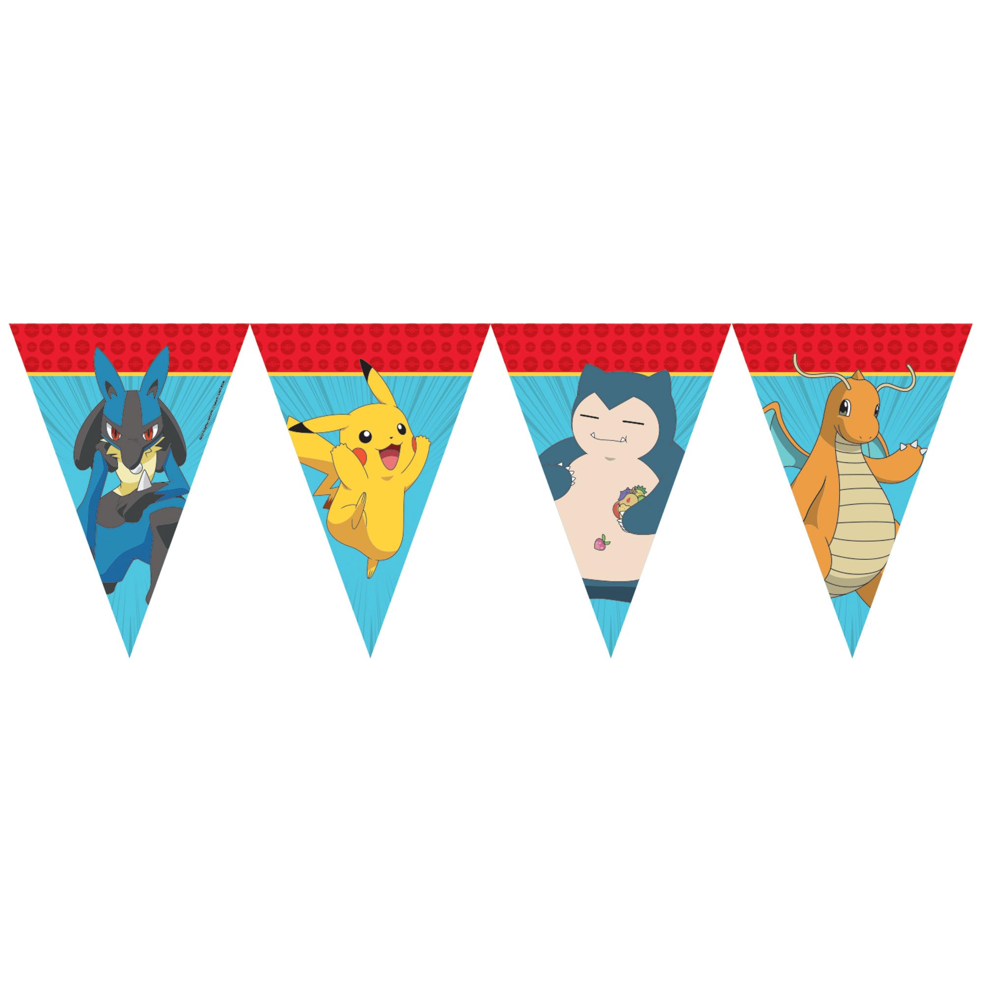 Procos - Decorazioni di compleanno Pokemon, 67 pezzi, per feste di compleanno per bambini con stoviglie monouso e decorazioni per feste