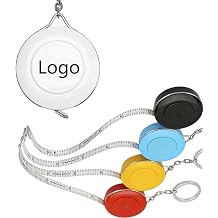 Bulk Custom Tape Measure Keychain with Logo - Retractable Mini Sewing Ruler, Promotional Gift for Men Women, Small Pocket Measuring Tool Style A
