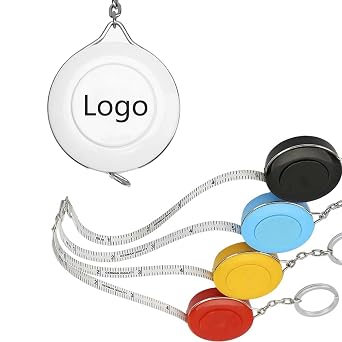 Bulk Custom Tape Measure Keychain with Logo - Retractable Mini Sewing Ruler, Promotional Gift for Men Women, Small Pocket Measuring Tool Style A