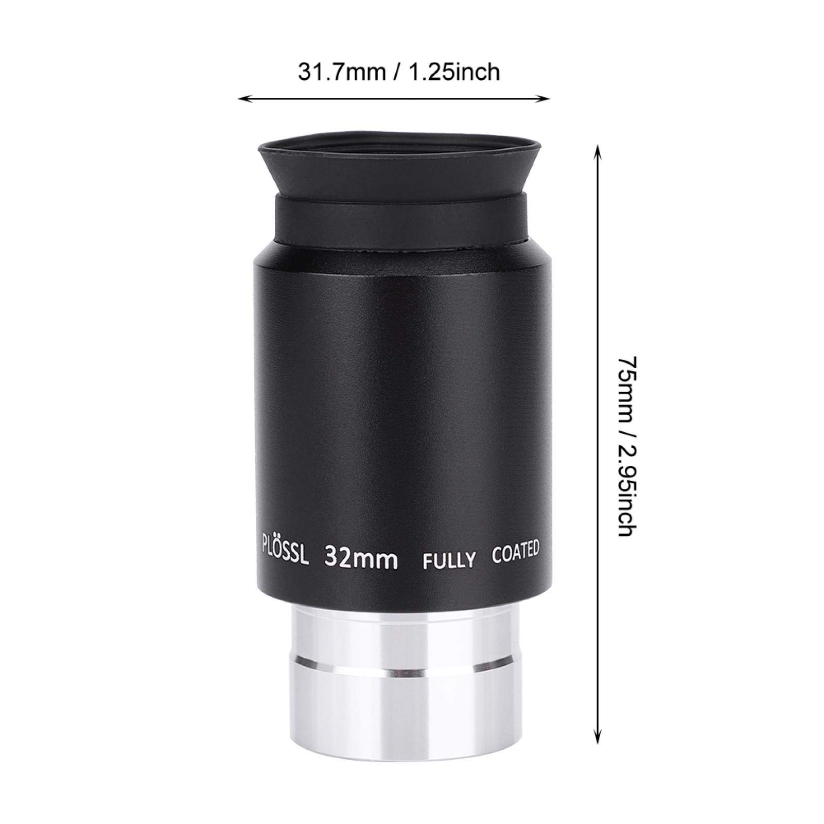 Oculare con lente per telescopio, oculare ad alta potenza da 32 mm con filettatura per filtro da 1,25 pollici, lenti per telescopio completamente rivestite Plossl, set di oculari per telescopio Plossl