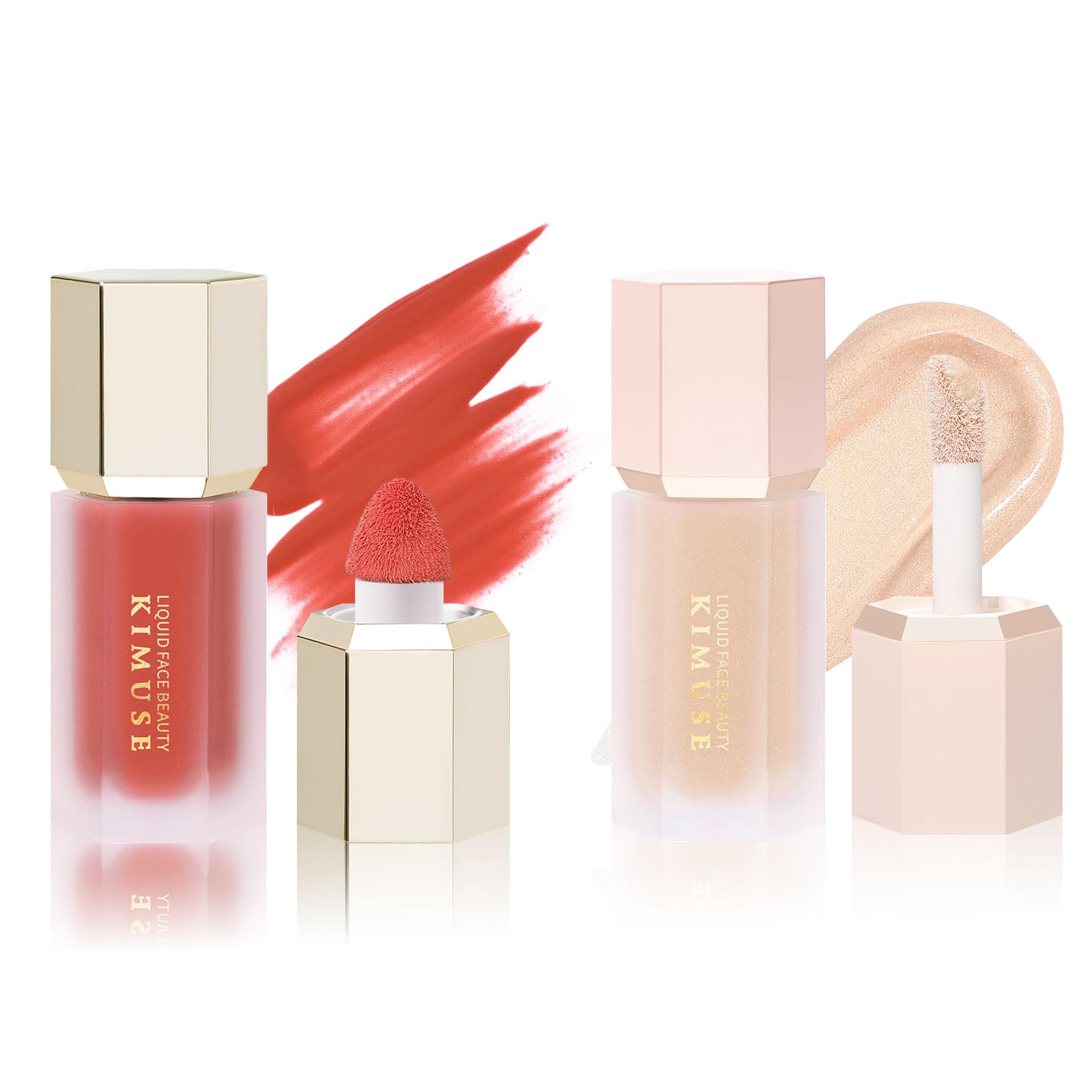KIMUSE Liquid Blush & Weightless, Long-Wearing, Smudge Proof, Natural-Looking, Dewy Finish Glow Liquid Filter