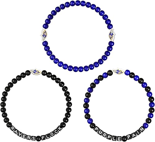 Vista 51 de FOCO NFL unisex-adult NFL Team Logo Officially Licensed 3-Pack Beaded Friendship Bracelets