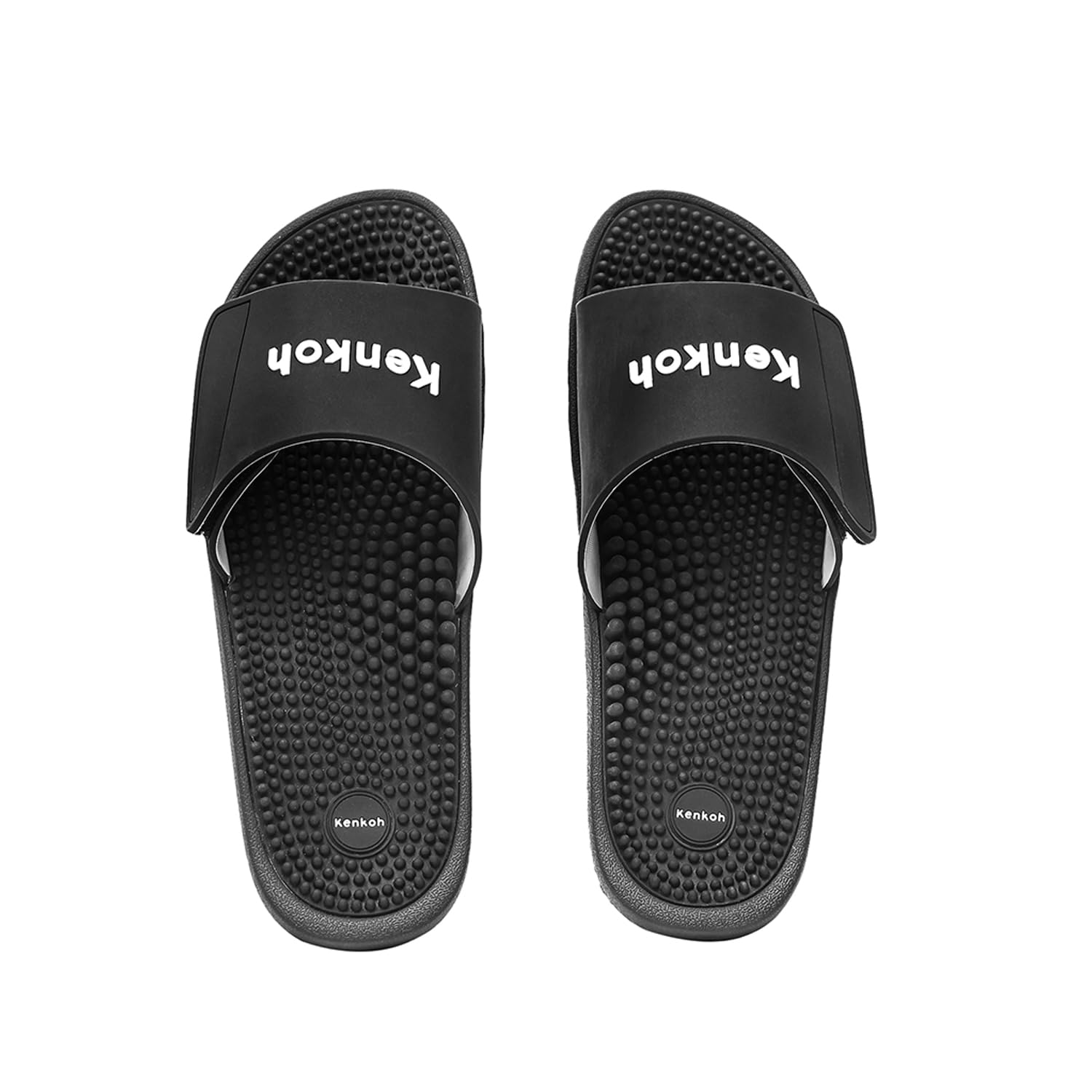 Kenkoh Japanese Therapeutic Sandals with Massaging Footbed – Massage Feet Pressure Points for Natural Wellness - Unisex (Kaiyo - Black, 36 EU)