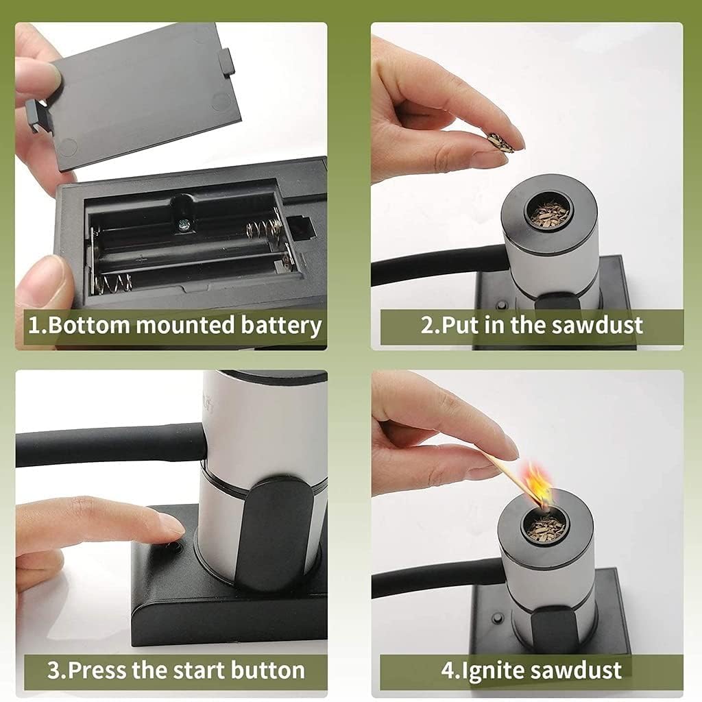 Ahumador de Alimentos, Pistola de Fumar, Fumador de cócteles con astillas de madera, pistola for fumar for interiores y exteriores, infusor de humo portátil