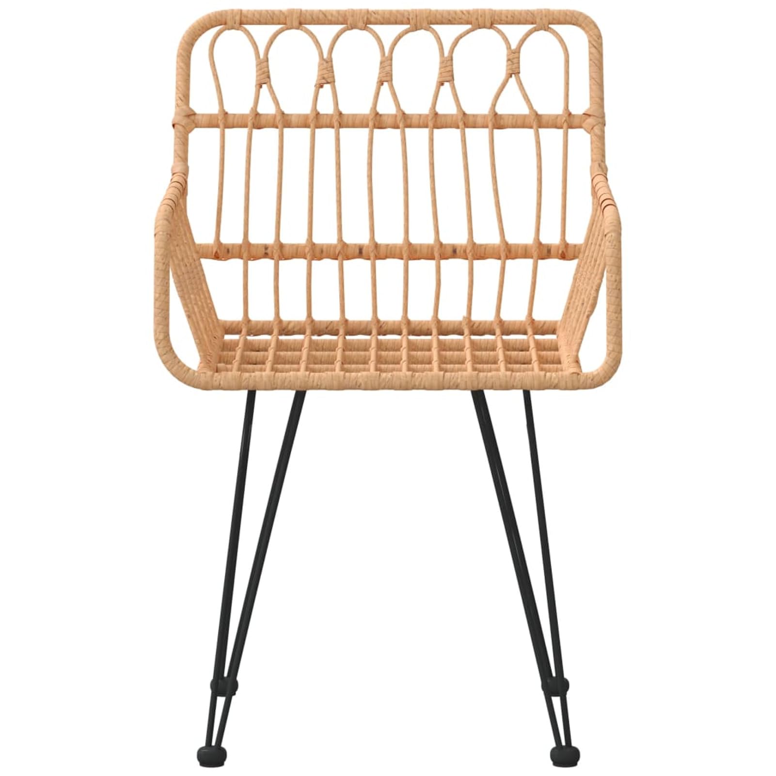 Krzesło z podłokietnikami, krzesło ogrodowe, metalowa struktura, krzesła ogrodowe 2 szt. z podłokietnikami 56x64x80 cm PE rattan