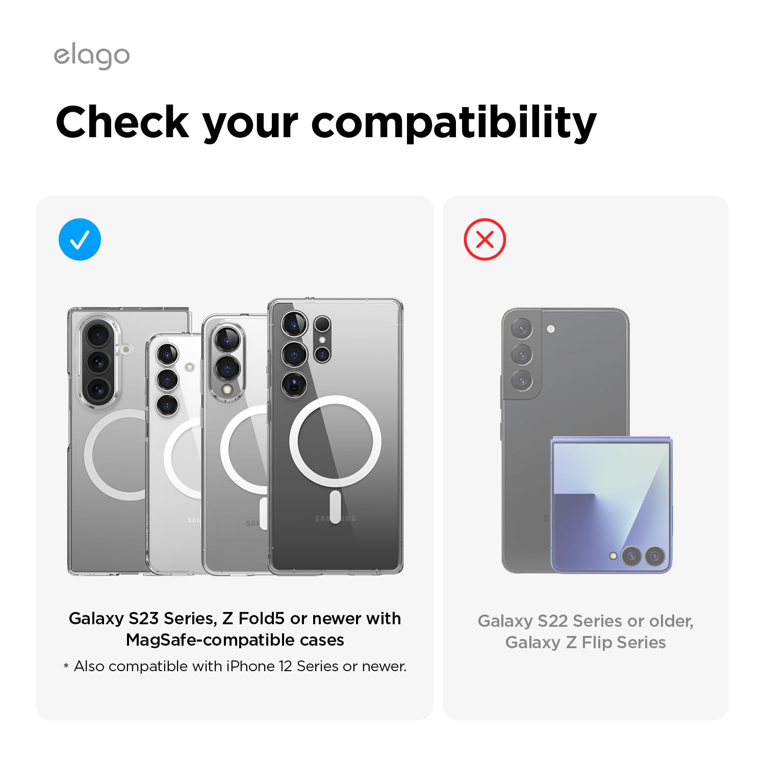 elago Portafoglio Magnetico per Samsung Galaxy S26, Ultra, Plus, Z Fold 7, Edge, Serie S25, Serie S24 - Compatible con MagSafe, Pelle Sintetica Resistente, 3 Carte, Porta Carte per Telefono (Nero)