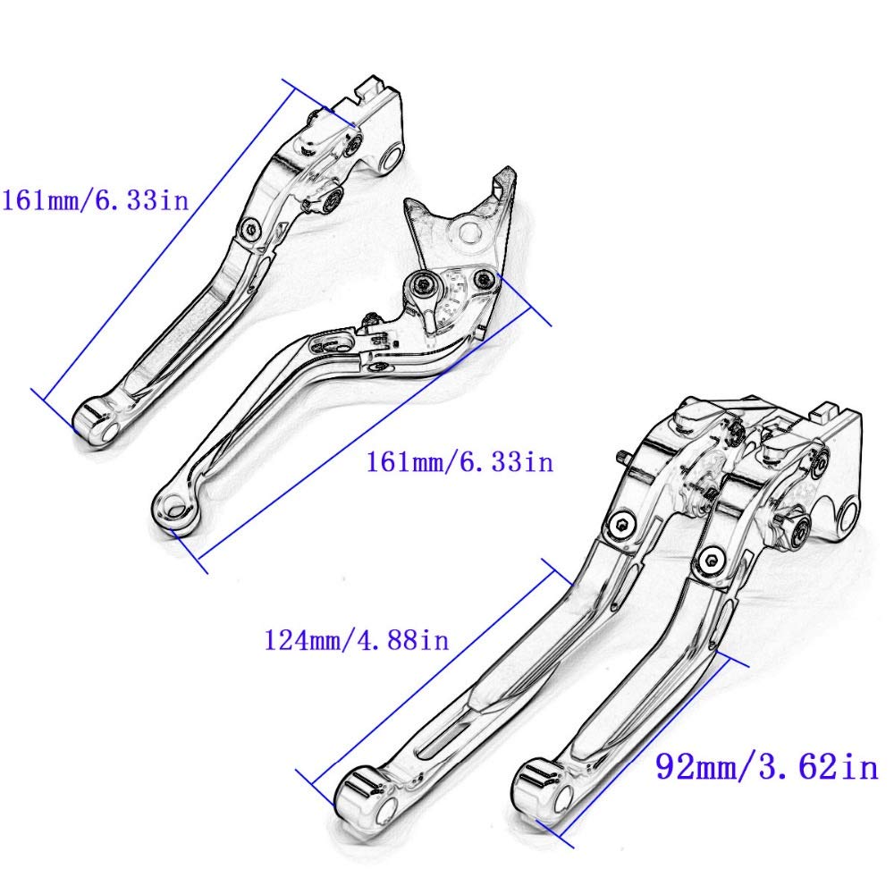 PONNYC Para Y&amaha Para Virago 250 1988-2007 Para Virago 535 1987-2000 Palanca Embrague De Freno De Motocicleta Extensible Plegable Moto Embrague Maneta Freno (Color : Rojo)