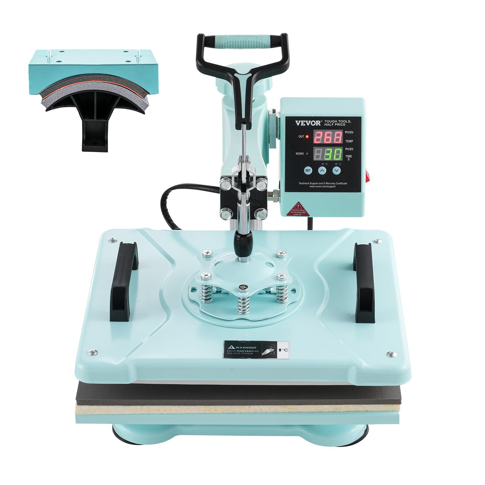 Máquina de prensado térmico 2 en 1 VEVOR, deslizable para camisetas y gorras, máquina de transferencia térmica abatible 360°, multifunción, para camisetas, sombreros y gorras.