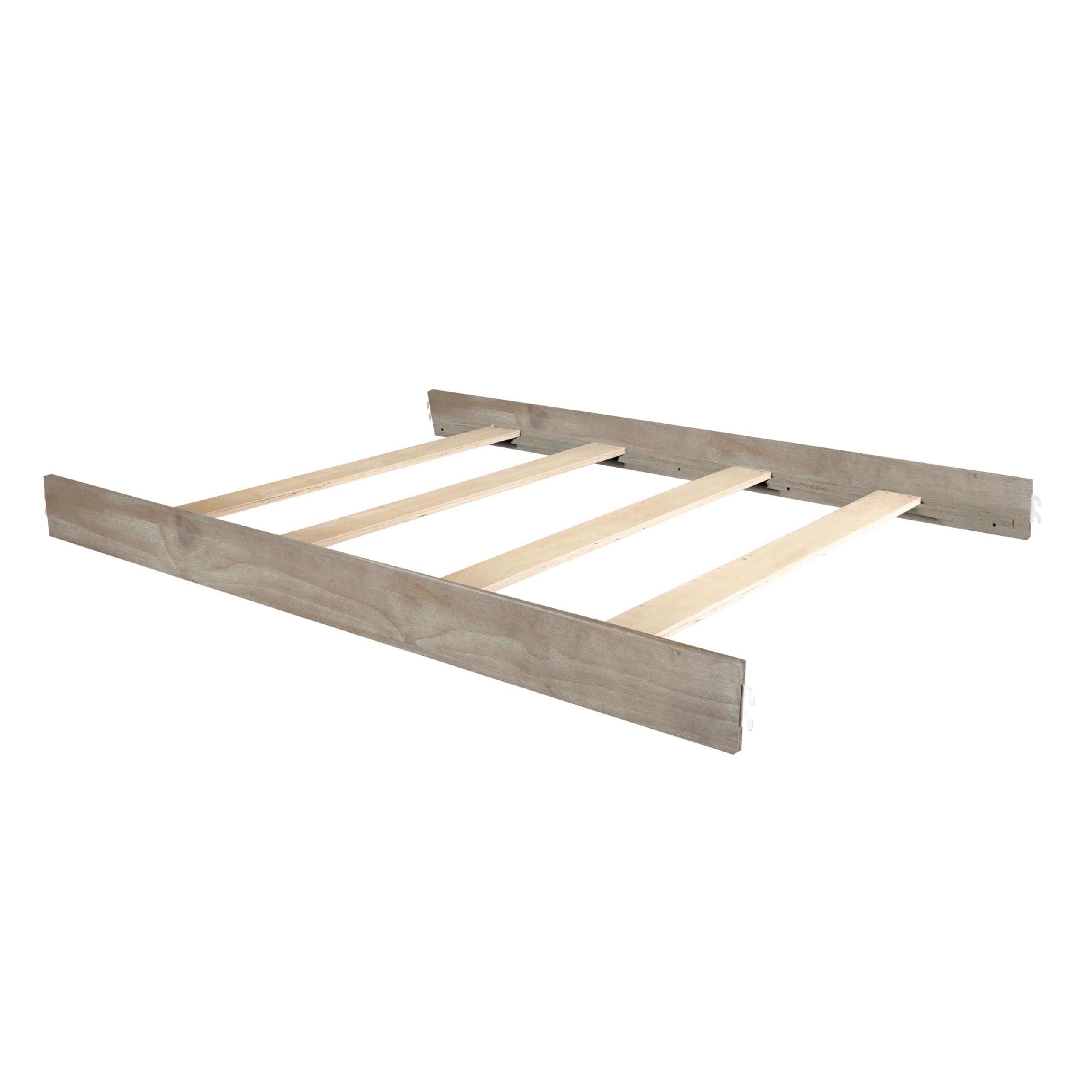 Evolur Stilnovo Mid Century Convertible Crib Wooden Full Size Bed Rail I Lasting Quality, Windsor Oak Grey