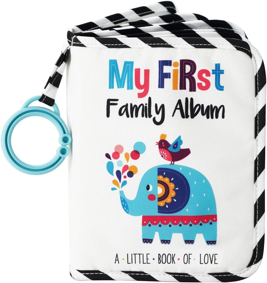 Urban Kiddy™ Baby's My First Family Album | Soft Photo Cloth Book Gift Set for Newborn Toddler & Kids (Elephant)