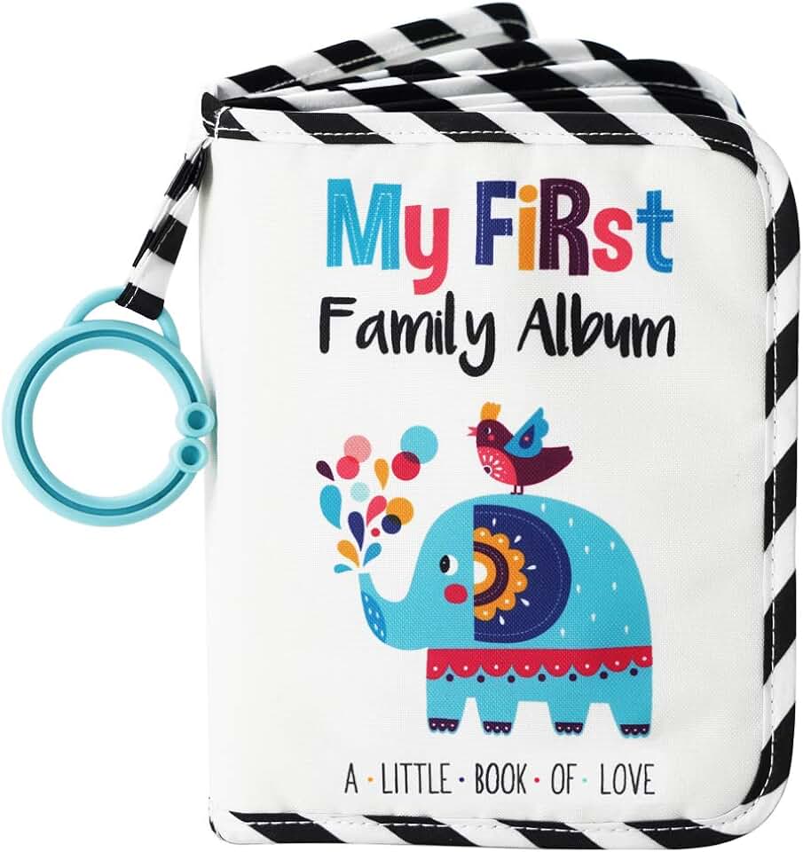Urban Kiddy™ Baby's My First Family Album | Soft Photo Cloth Book Gift Set for Newborn Toddler &amp; Kids (Elephant)