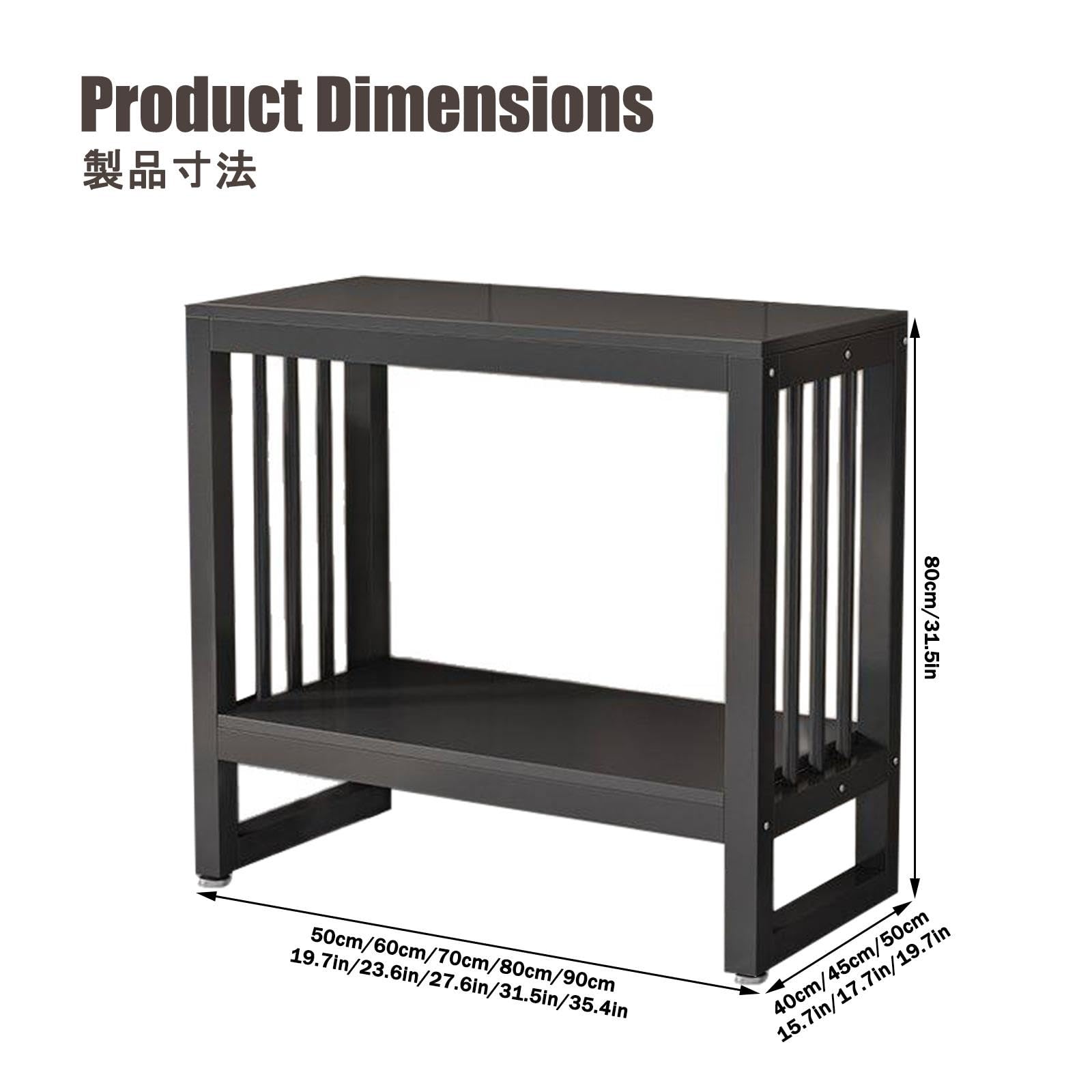 Mobile per Acquario, Base per Acquari, Carico di 120 kg | Telaio in Acciaio Ispessito, Piastre di Rinforzo, Robusto e Stabile(A,90x50x80cm/35.4x19.7x31.5in)
