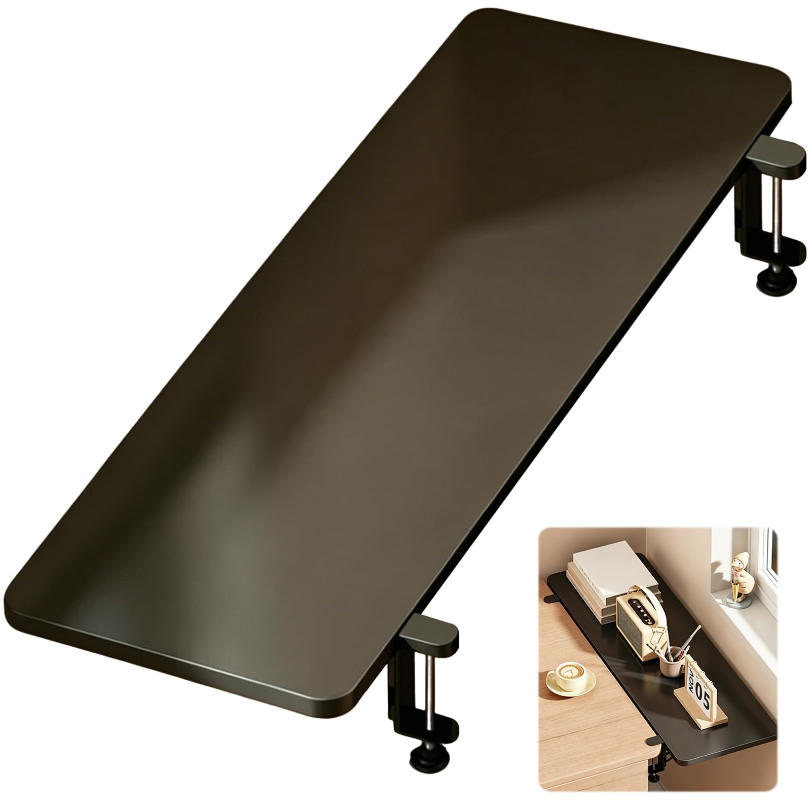 Prolunga Ergonomica Per Scrivania, 70 * 25CM Prolunga Da Tavolo Pieghevole A 90° Con Poggiapolsi Nera Supporto Per Braccio E Polso Poggiabraccia Per Computer Accessorio Da Scrivania