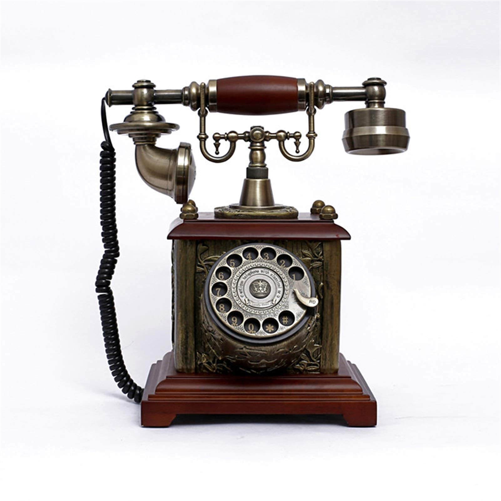 Telefono Decorativo retrò Telefono retrò Vintage con quadrante rotativo Telefono retrò a Linea Fissa con suoneria Classica in Metallo con combinatore rotativo