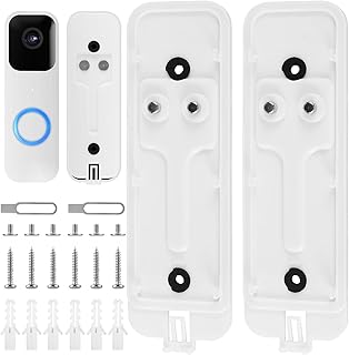 2 Pcs Blink Doorbell Backplate Replacement, Blink Doorbell Mounting Plate Replacement, Not Block Doorbell Sensor, Compatible with Blink Video Doorbell, Include Mount Accessory (White)