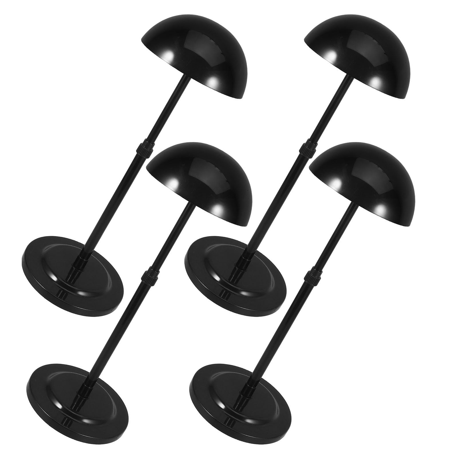 Support chapeau plastique noir avec base stable et hauteur réglable pour magasin