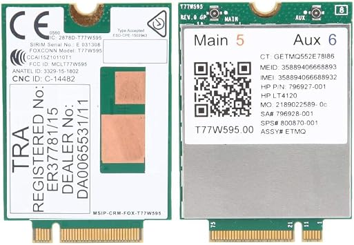 ASHATA Laptop Network Card,T77W595 4G Module Network Card FDD LTE 150M NGFF Interface for EliteBook 840 G3 Notebook PC