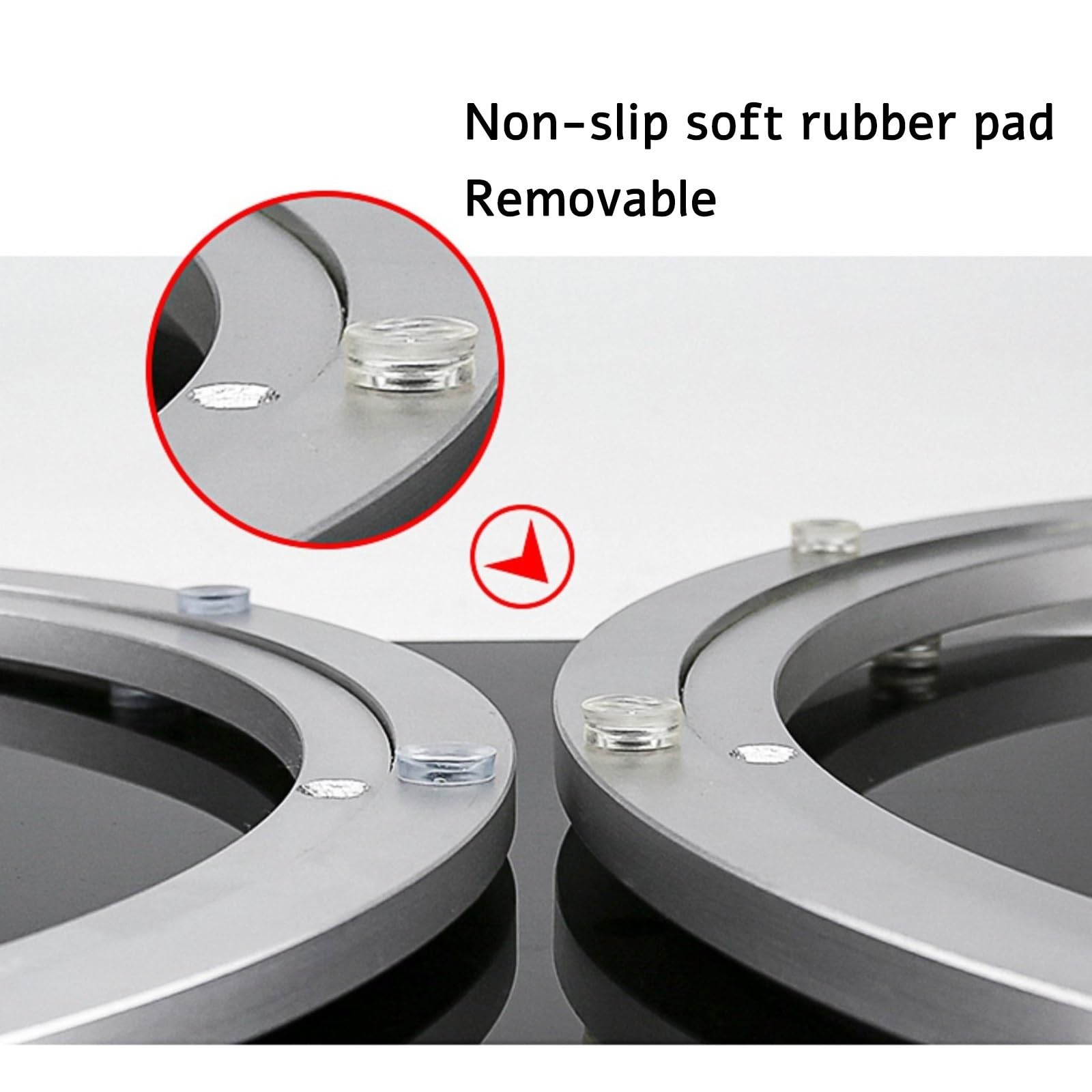 Lazy Susan - Cuscinetto per giradischi resistente, regolabile da 30,5 cm a 81,3 cm, girevole a 360°, per sala da pranzo, base rotante in metallo per una funzionalità e una durata fluide