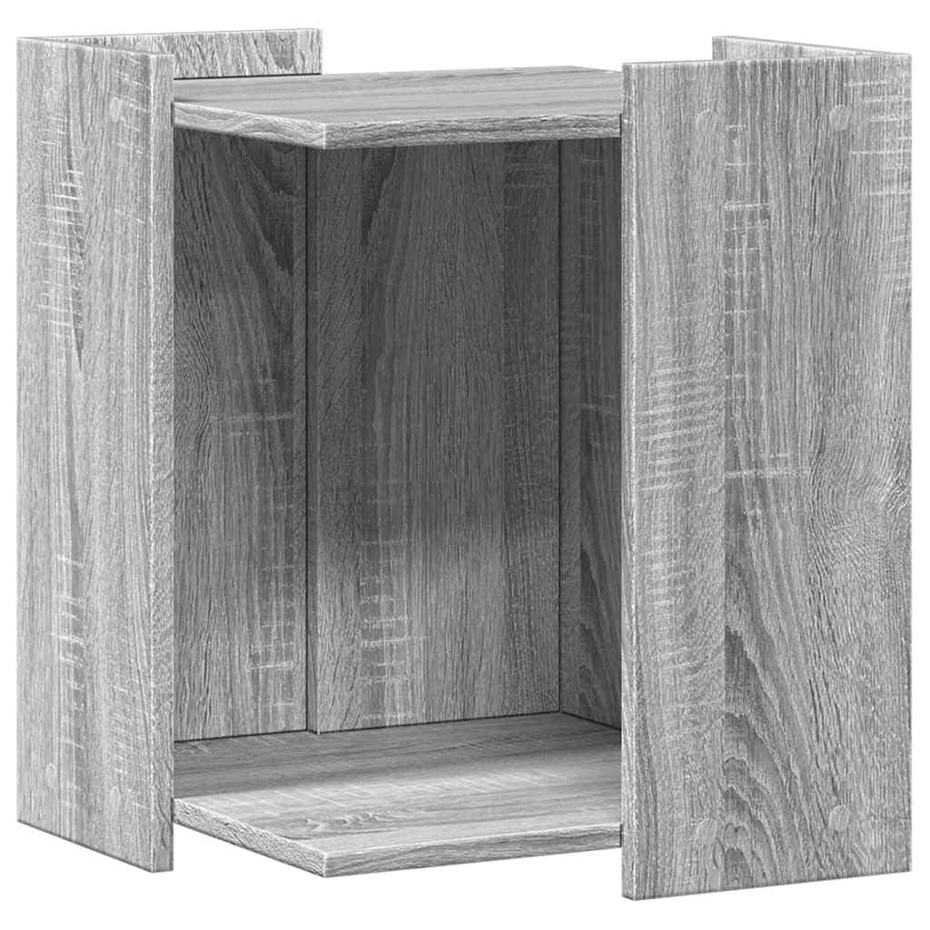 Sonoma Katzenstreu, grau, aus Holz, kompaktes Design mit Beistelltisch und versteckter Aufbewahrung für Katzentoilette oder Katzenbett.