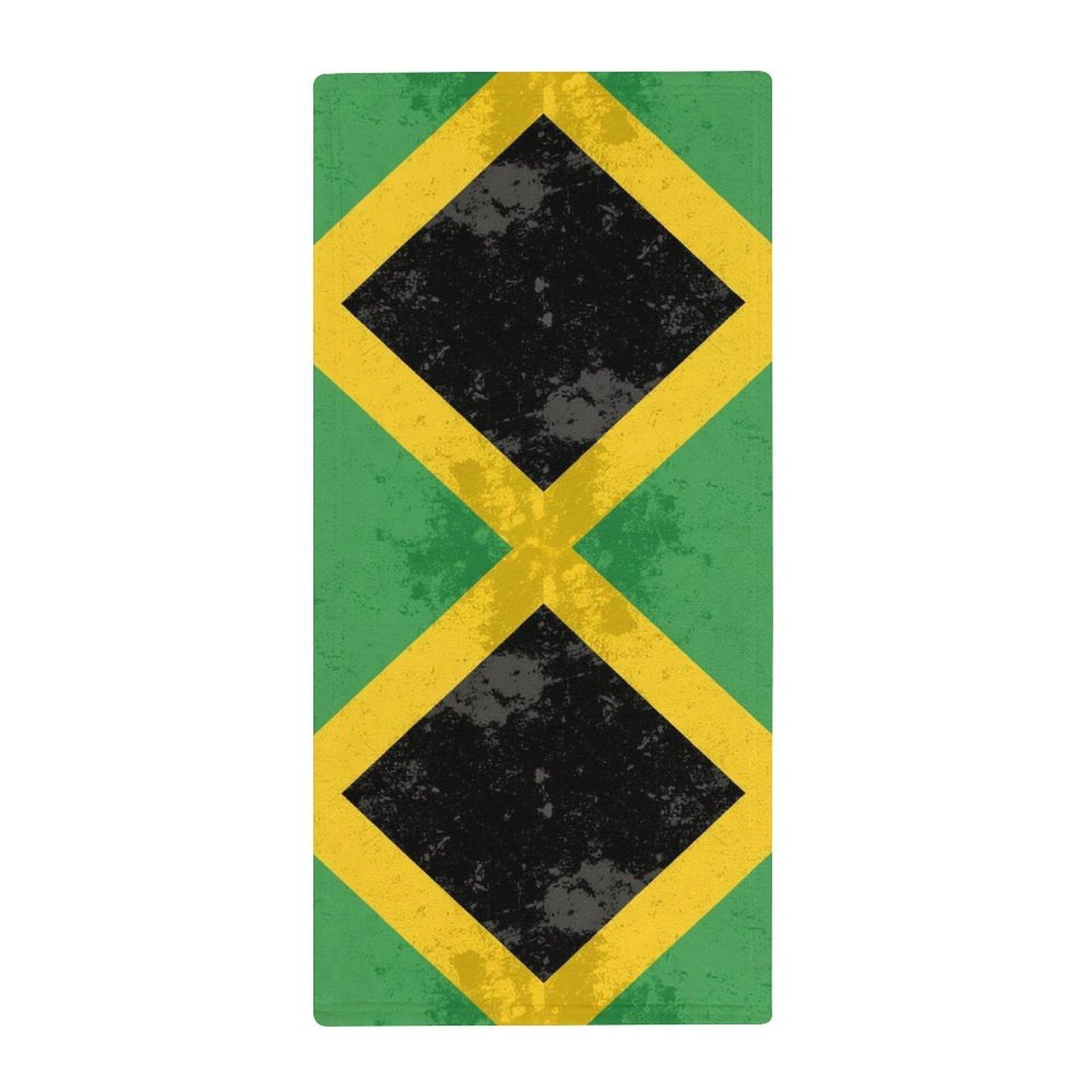 Anceky Luxury Hand & Face Towels, Vintage Jamaican Flag Ultra Soft Bath Towels for Hotels, Spa & Guest Bathrooms
