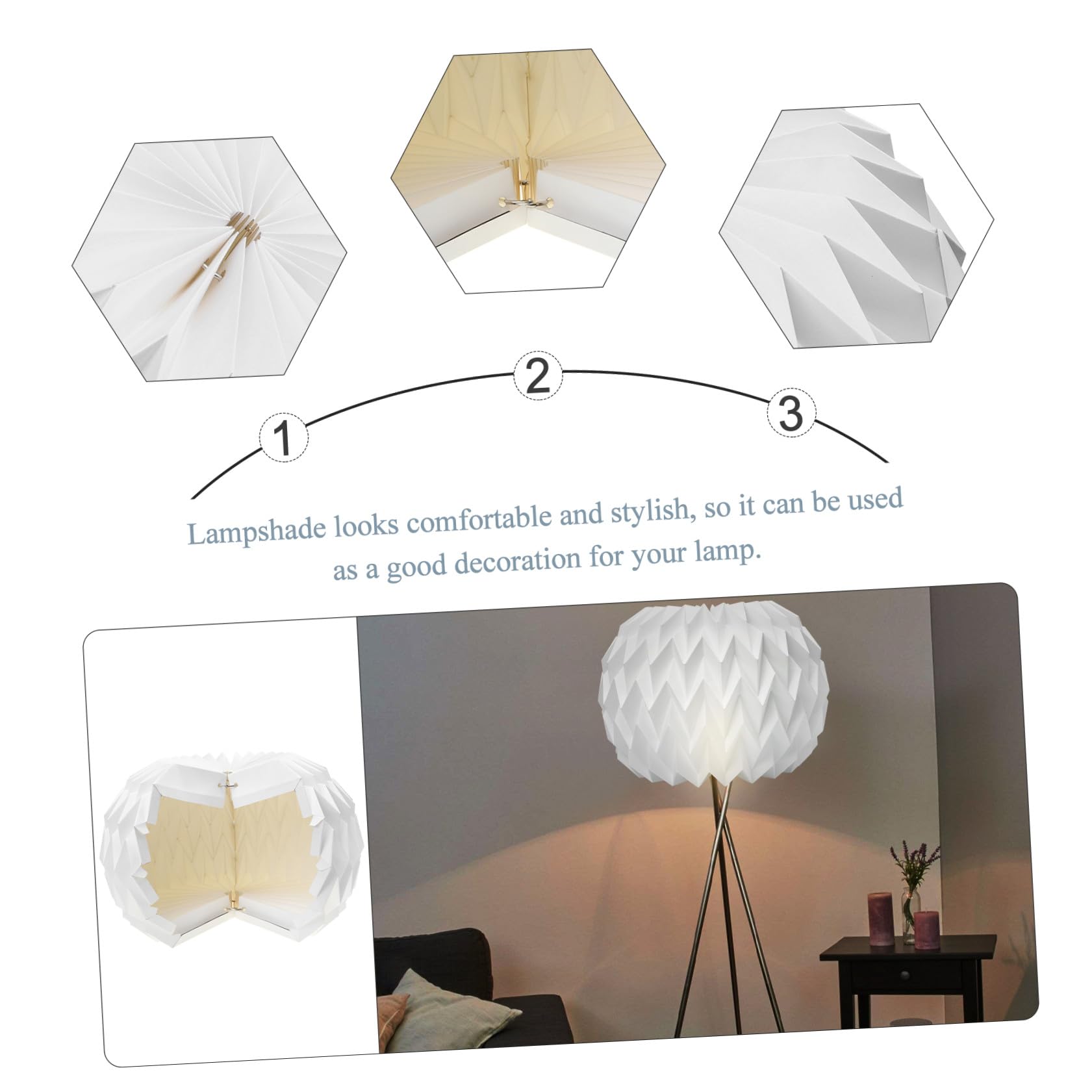 Faltbarer Papier Lampenschirm im Origami Stil für Hängelampen